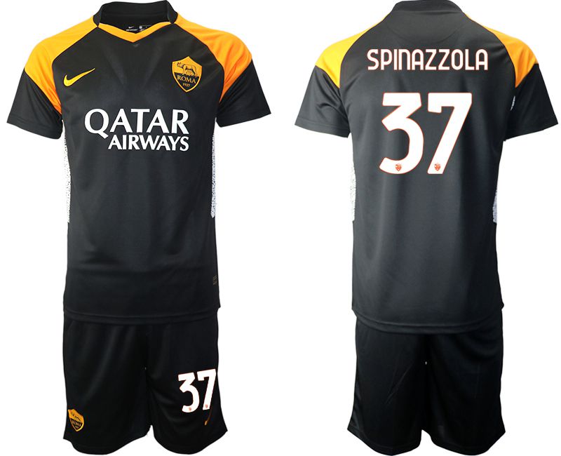 Men 2020-2021 club Rome away #37 black Soccer Jerseys->rome jersey->Soccer Club Jersey